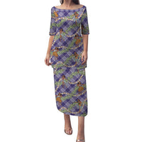 Lavender Palaka Hula Girls Seamless Hawaii Aloha Puletasi LT7 Long Dress Lavender - Polynesian Pride