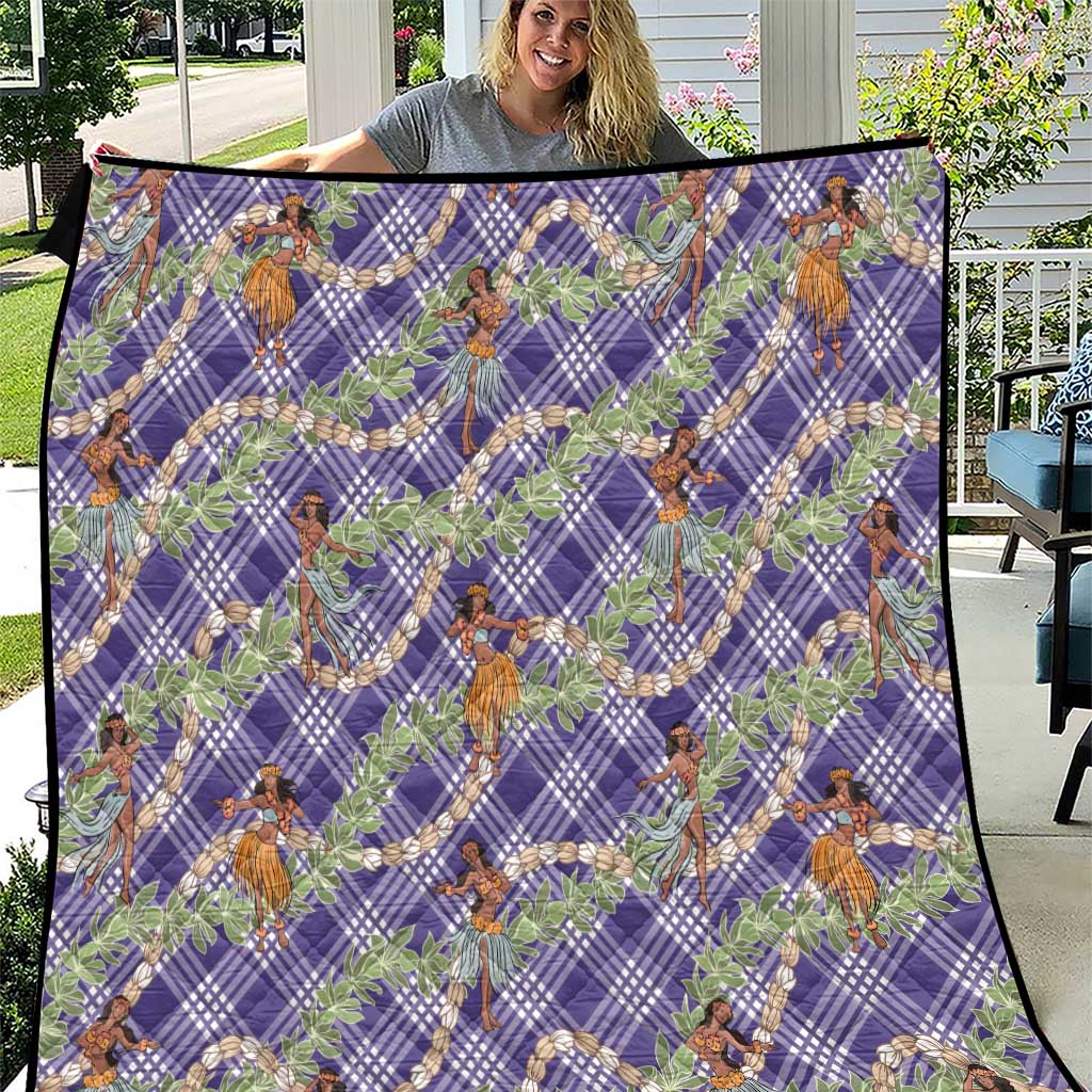Lavender Palaka Hula Girls Seamless Hawaii Aloha Quilt LT7 Lavender - Polynesian Pride