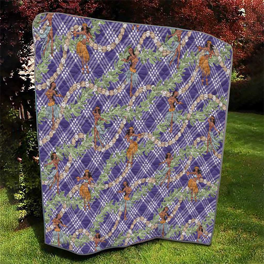 Lavender Palaka Hula Girls Seamless Hawaii Aloha Quilt LT7 - Polynesian Pride