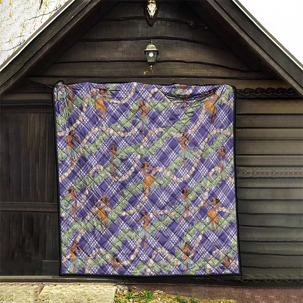 Lavender Palaka Hula Girls Seamless Hawaii Aloha Quilt LT7 - Polynesian Pride