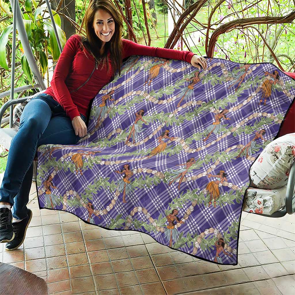 Lavender Palaka Hula Girls Seamless Hawaii Aloha Quilt LT7 - Polynesian Pride