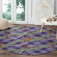 Lavender Palaka Hula Girls Seamless Hawaii Aloha Round Carpet LT7 - Polynesian Pride