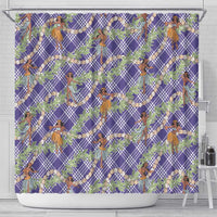 Lavender Palaka Hula Girls Seamless Hawaii Aloha Shower Curtain LT7 - Polynesian Pride