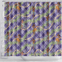 Lavender Palaka Hula Girls Seamless Hawaii Aloha Shower Curtain LT7 - Polynesian Pride