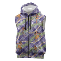 Lavender Palaka Hula Girls Seamless Hawaii Aloha Sleeveless Zip Hoodie LT7 Lavender - Polynesian Pride