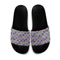 Lavender Palaka Hula Girls Seamless Hawaii Aloha Slide Sandals LT7 Lavender - Polynesian Pride
