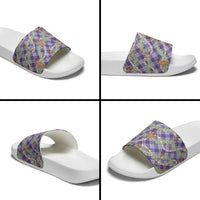 Lavender Palaka Hula Girls Seamless Hawaii Aloha Slide Sandals LT7 - Polynesian Pride