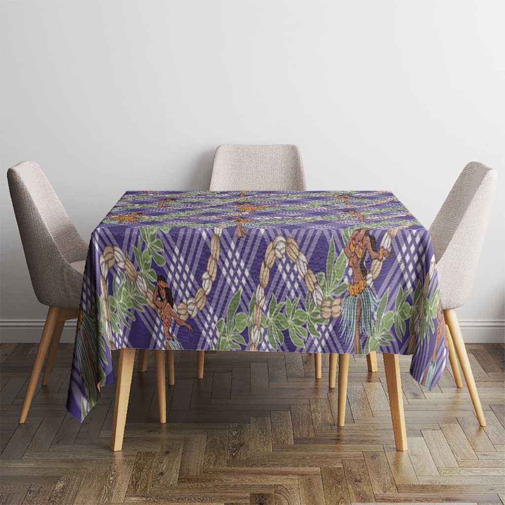 Lavender Palaka Hula Girls Seamless Hawaii Aloha Tablecloth LT7 - Polynesian Pride