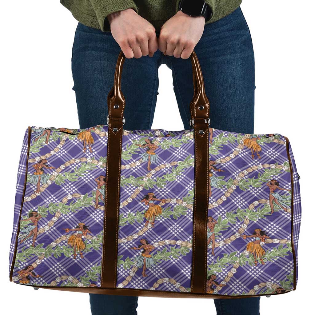 Lavender Palaka Hula Girls Seamless Hawaii Aloha Travel Bag LT7 Lavender - Polynesian Pride