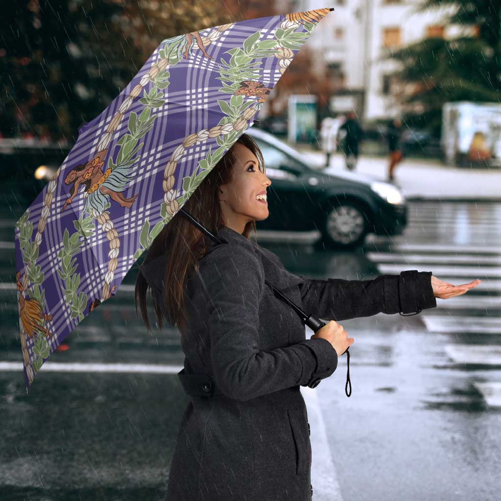 Lavender Palaka Hula Girls Seamless Hawaii Aloha Umbrella LT7 - Polynesian Pride