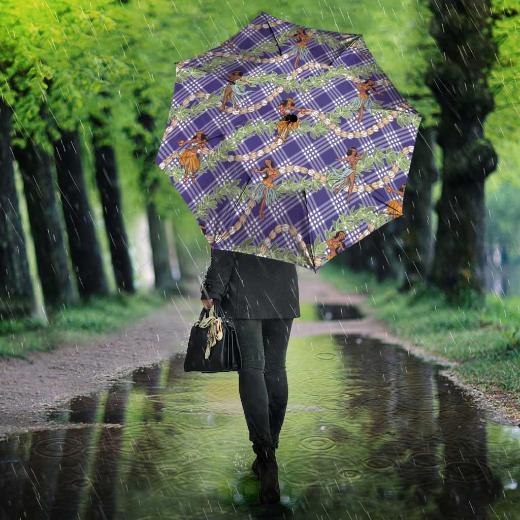 Lavender Palaka Hula Girls Seamless Hawaii Aloha Umbrella LT7 - Polynesian Pride