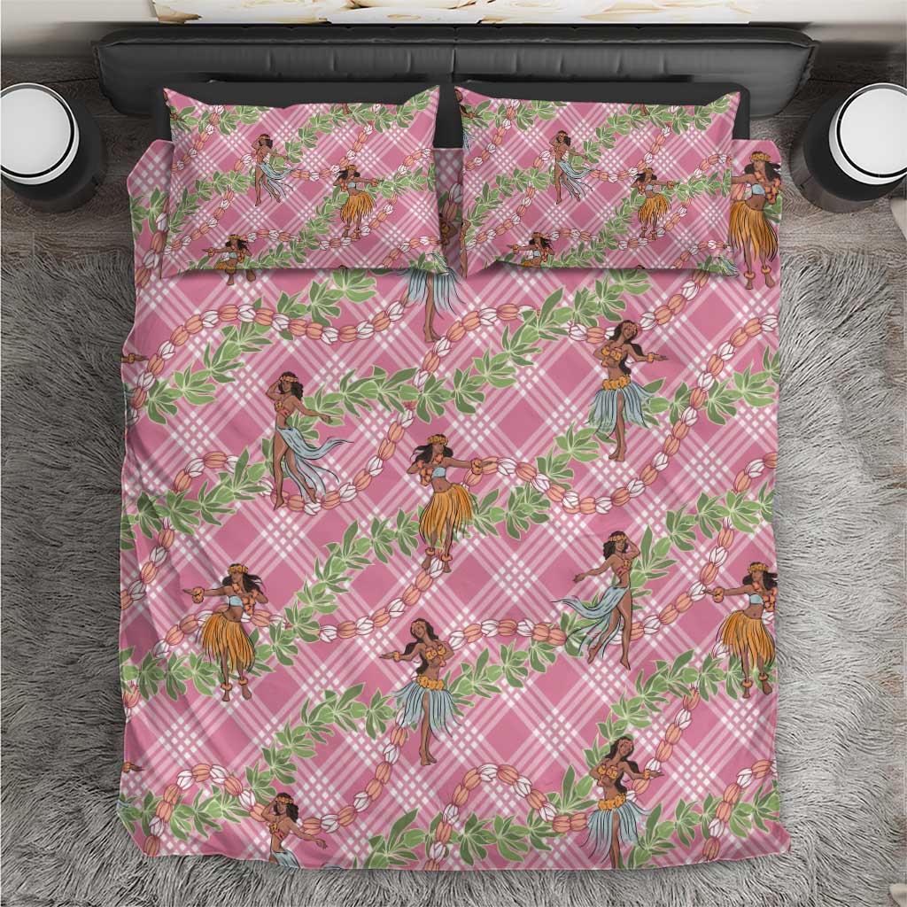 Lokelani Pink Palaka Hula Girls Seamless Hawaii Aloha Bedding Set LT7 Pink - Polynesian Pride