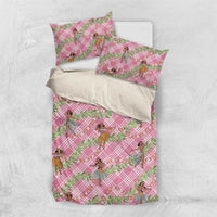 Lokelani Pink Palaka Hula Girls Seamless Hawaii Aloha Bedding Set LT7 US Twin 172cm x 218cm Pink - Polynesian Pride