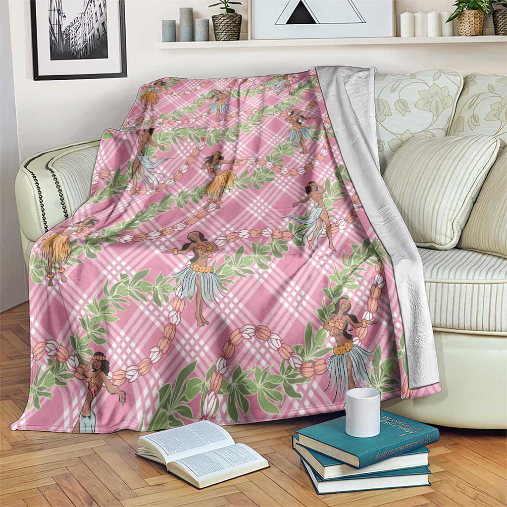 Lokelani Pink Palaka Hula Girls Seamless Hawaii Aloha Blanket LT7 Pink - Polynesian Pride