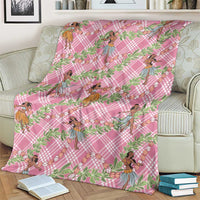 Lokelani Pink Palaka Hula Girls Seamless Hawaii Aloha Blanket LT7 - Polynesian Pride