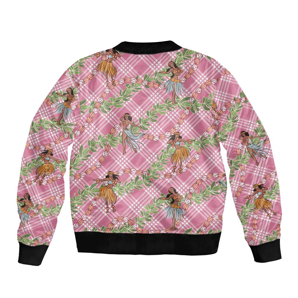 Lokelani Pink Palaka Hula Girls Seamless Hawaii Aloha Bomber Jacket LT7 - Polynesian Pride