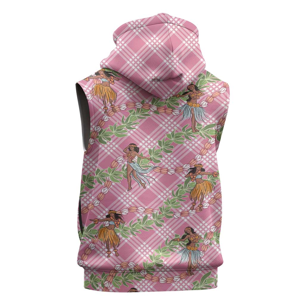Lokelani Pink Palaka Hula Girls Seamless Hawaii Aloha Sleeveless Hoodie LT7 - Polynesian Pride