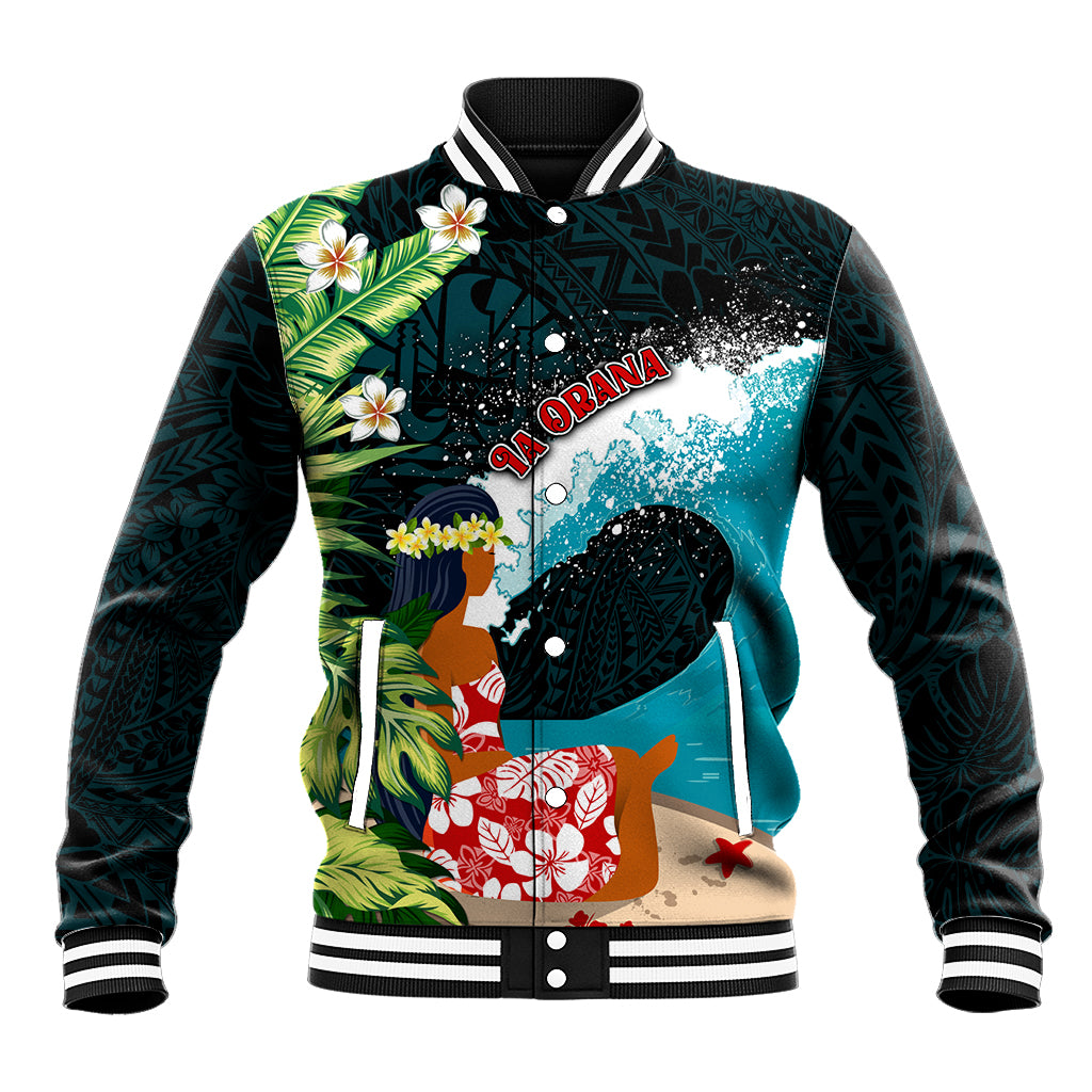 Tahiti Ia Orana Baseball Jacket Tahitian Vahine LT7 Unisex Colorful - Polynesian Pride