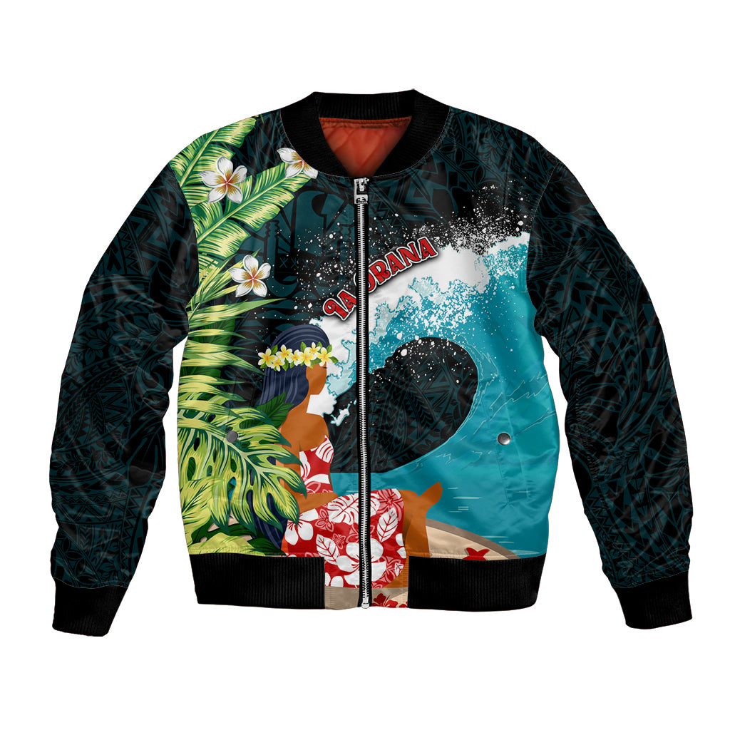 Tahiti Ia Orana Bomber Jacket Tahitian Vahine LT7 Unisex Colorful - Polynesian Pride