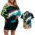 Tahiti Ia Orana Couples Matching Off Shoulder Short Dress and Hawaiian Shirt Tahitian Vahine LT7 Colorful - Polynesian Pride