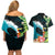 Tahiti Ia Orana Couples Matching Off Shoulder Short Dress and Hawaiian Shirt Tahitian Vahine LT7 - Polynesian Pride