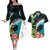 Tahiti Ia Orana Couples Matching Off The Shoulder Long Sleeve Dress and Hawaiian Shirt Tahitian Vahine LT7 Colorful - Polynesian Pride