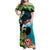 Tahiti Ia Orana Family Matching Off Shoulder Maxi Dress and Hawaiian Shirt Tahitian Vahine LT7 Mom's Dress Colorful - Polynesian Pride