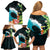 Tahiti Ia Orana Family Matching Off Shoulder Short Dress and Hawaiian Shirt Tahitian Vahine LT7 - Polynesian Pride