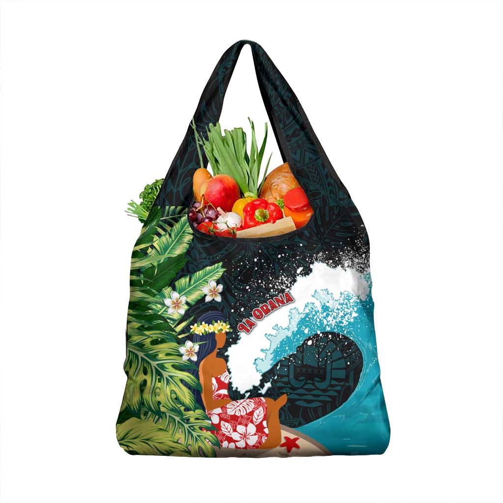 Tahiti Ia Orana Grocery Bag Tahitian Vahine