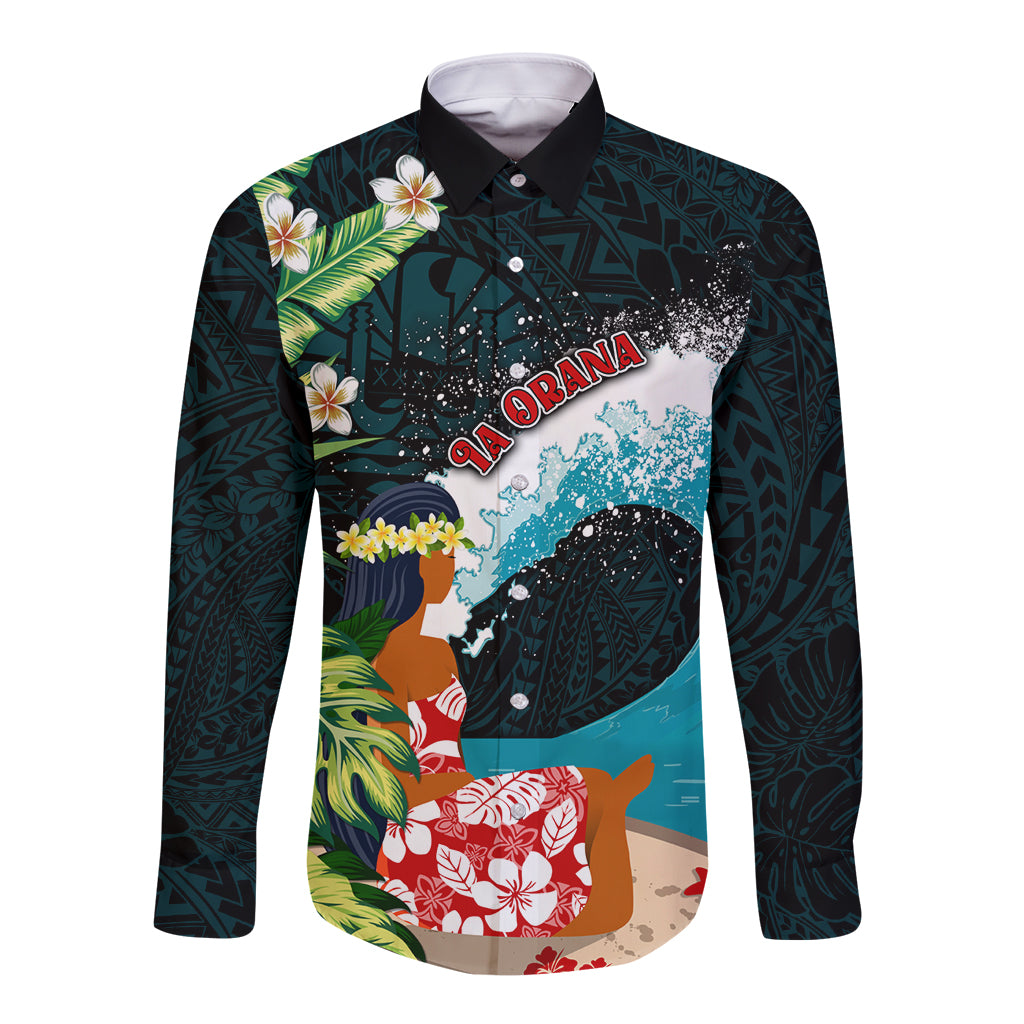 Tahiti Ia Orana Long Sleeve Button Shirt Tahitian Vahine LT7 Unisex Colorful - Polynesian Pride