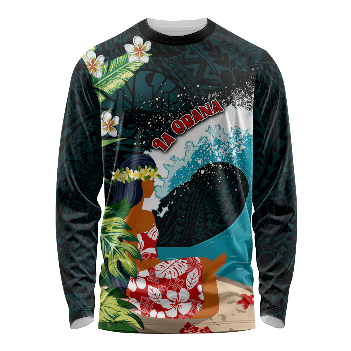 Tahiti Ia Orana Long Sleeve Shirt Tahitian Vahine LT7 Unisex Colorful - Polynesian Pride