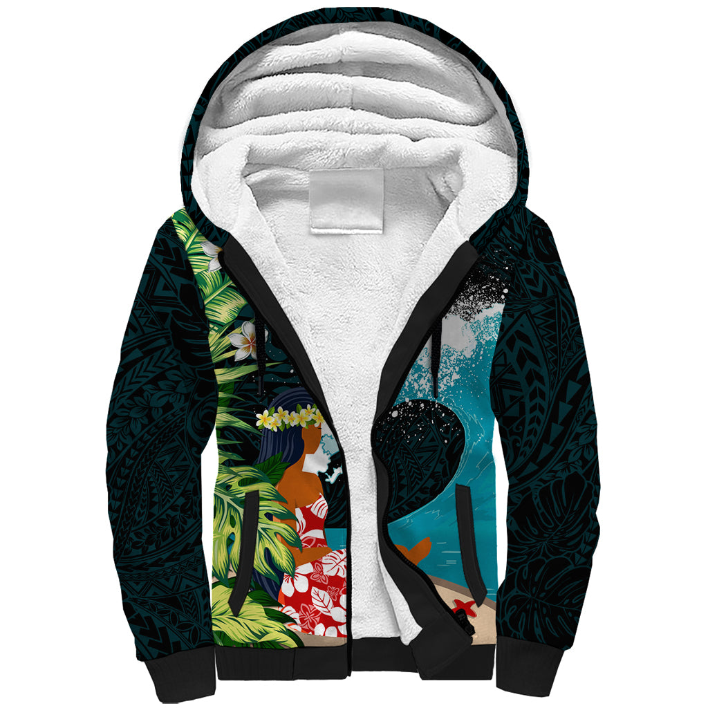 Tahiti Ia Orana Sherpa Hoodie Tahitian Vahine LT7 Unisex Colorful - Polynesian Pride