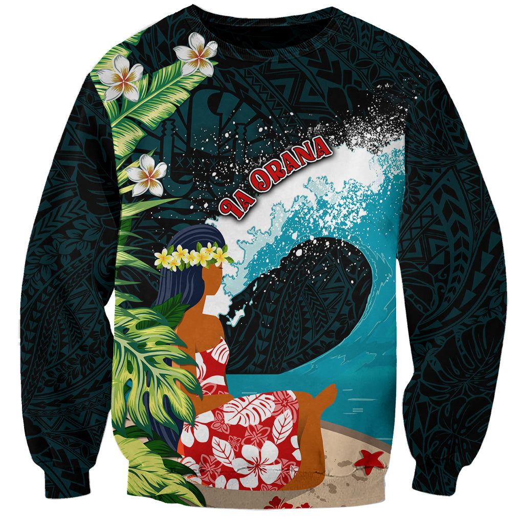 Tahiti Ia Orana Sweatshirt Tahitian Vahine LT7 Unisex Colorful - Polynesian Pride