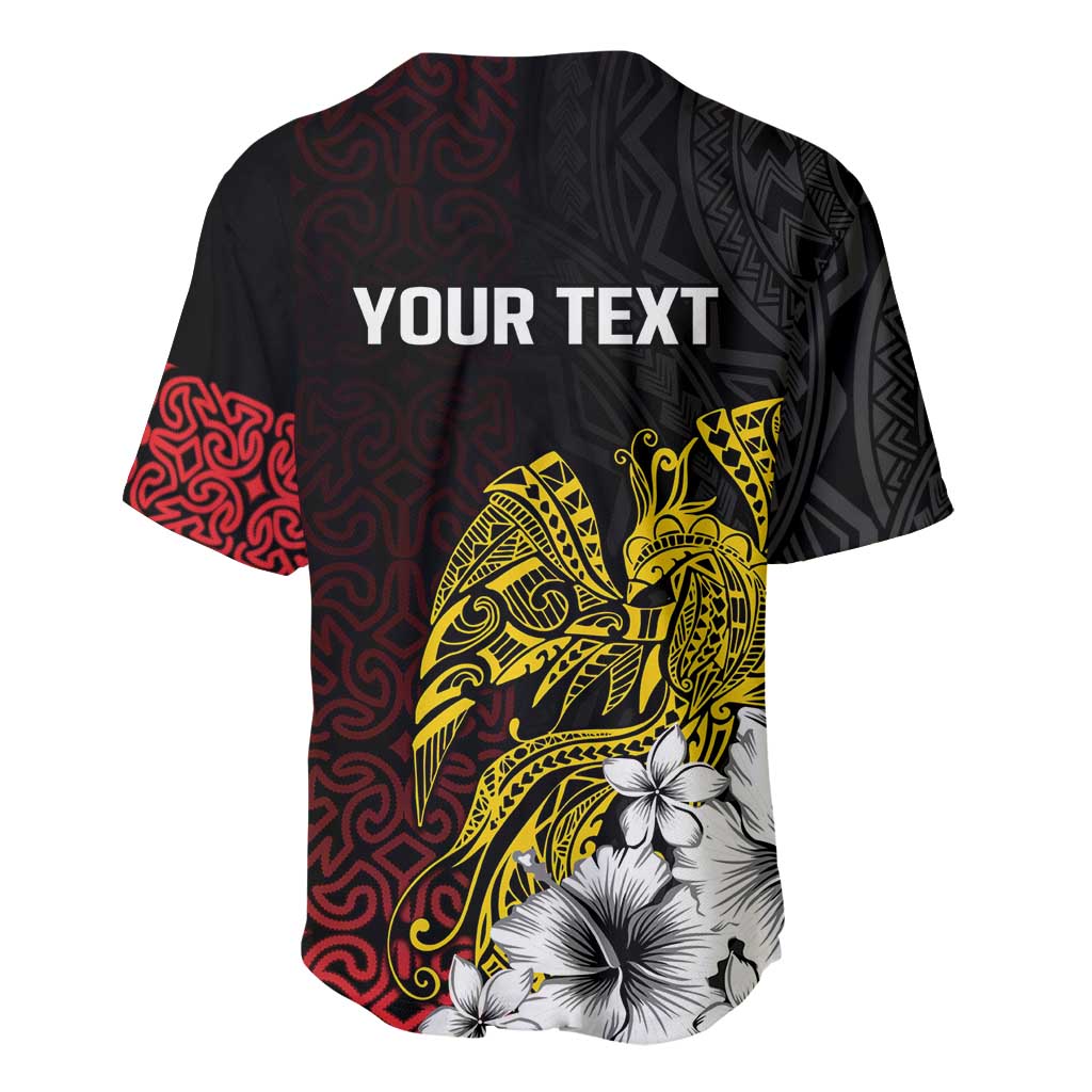 Personalized Papua New Guinea 50th Independence Anniversary Baseball Jersey Oro Tapa Mix Plumeria LT7 - Polynesian Pride