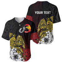 Personalized Papua New Guinea 50th Independence Anniversary Baseball Jersey Oro Tapa Mix Plumeria LT7 - Polynesian Pride