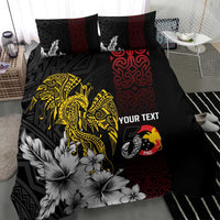 Personalized Papua New Guinea 50th Independence Anniversary Bedding Set Oro Tapa Mix Plumeria LT7 - Polynesian Pride
