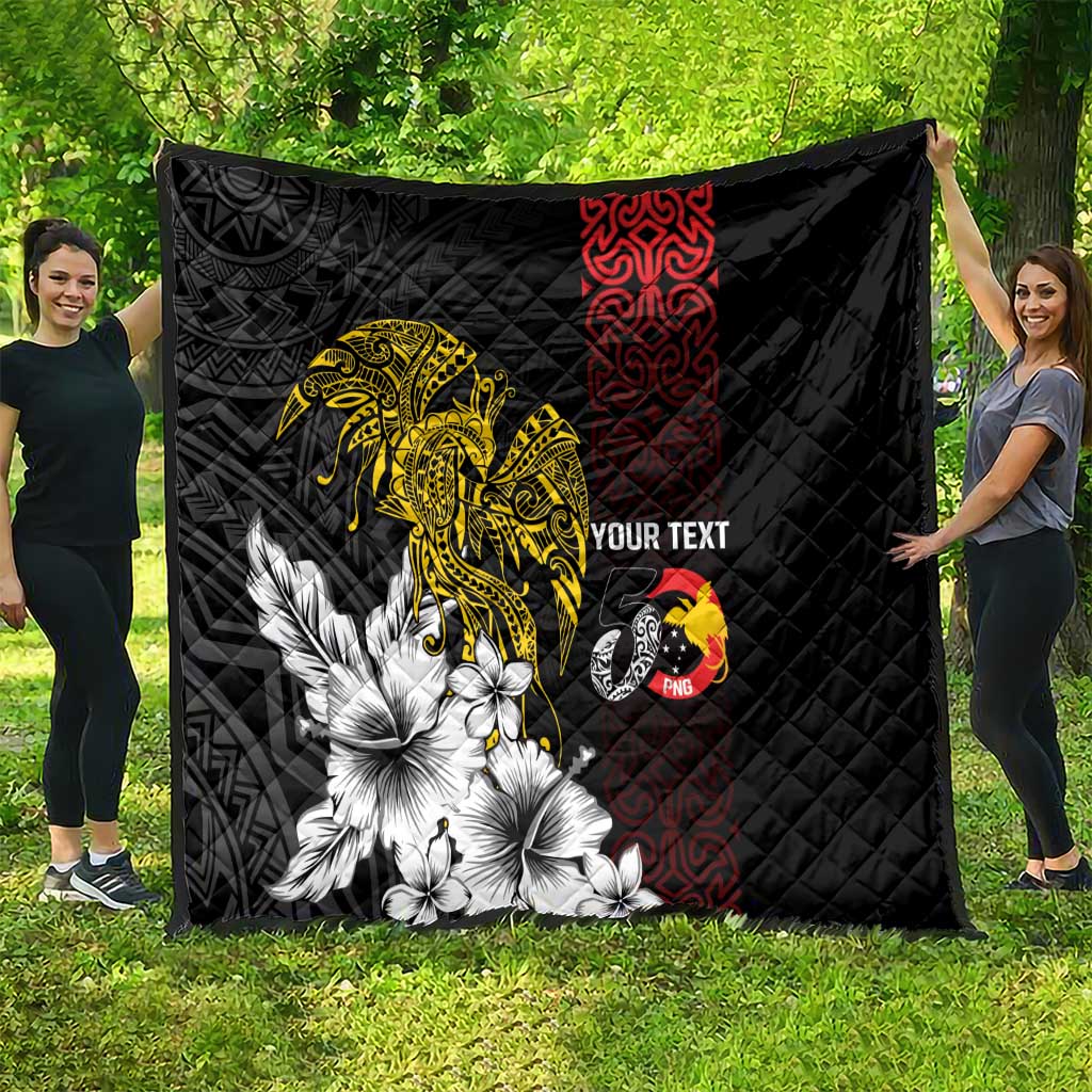 Personalized Papua New Guinea 50th Independence Anniversary Quilt Oro Tapa Mix Plumeria LT7 - Polynesian Pride