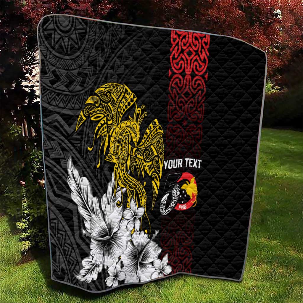 Personalized Papua New Guinea 50th Independence Anniversary Quilt Oro Tapa Mix Plumeria LT7 - Polynesian Pride