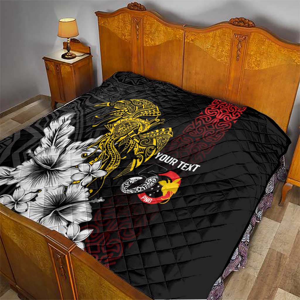Personalized Papua New Guinea 50th Independence Anniversary Quilt Oro Tapa Mix Plumeria LT7 - Polynesian Pride