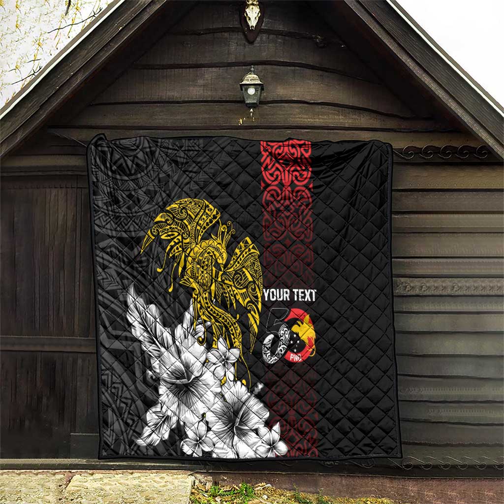 Personalized Papua New Guinea 50th Independence Anniversary Quilt Oro Tapa Mix Plumeria LT7 - Polynesian Pride