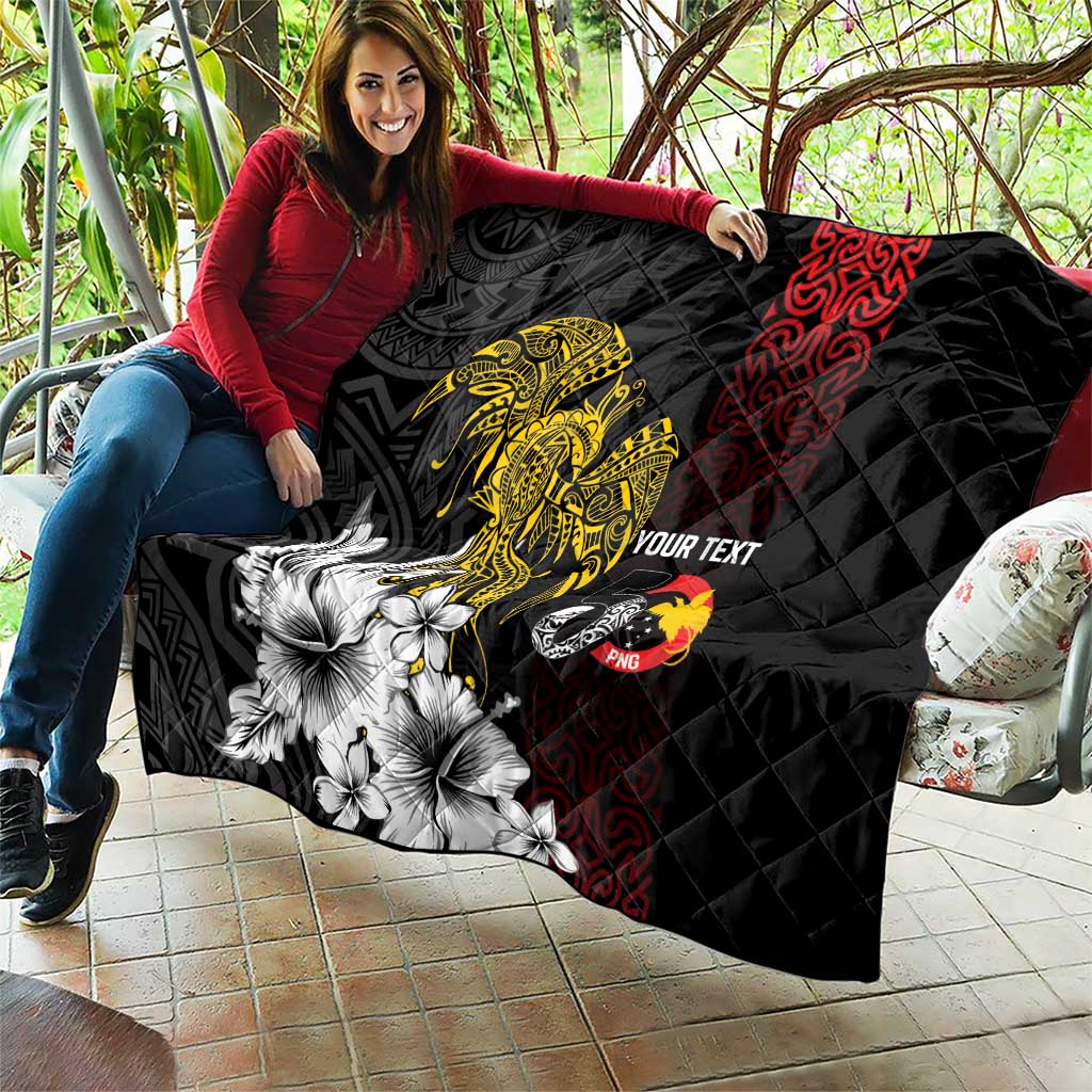 Personalized Papua New Guinea 50th Independence Anniversary Quilt Oro Tapa Mix Plumeria LT7 - Polynesian Pride