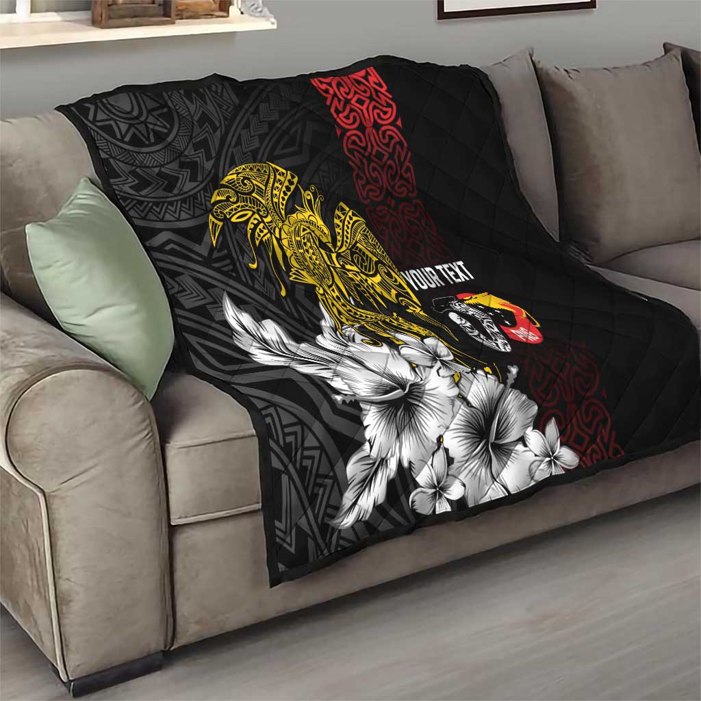 Personalized Papua New Guinea 50th Independence Anniversary Quilt Oro Tapa Mix Plumeria LT7 - Polynesian Pride