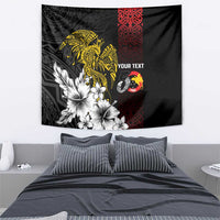Personalized Papua New Guinea 50th Independence Anniversary Tapestry Oro Tapa Mix Plumeria LT7 - Polynesian Pride