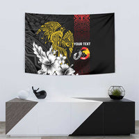 Personalized Papua New Guinea 50th Independence Anniversary Tapestry Oro Tapa Mix Plumeria LT7 - Polynesian Pride
