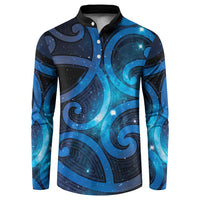 New Zealand Maori Matariki Button Sweatshirt Galaxy Kowhaiwhai LT7 Galaxy - Polynesian Pride