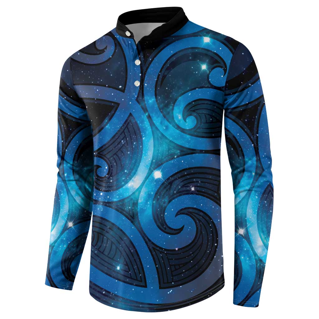 New Zealand Maori Matariki Button Sweatshirt Galaxy Kowhaiwhai LT7 - Polynesian Pride