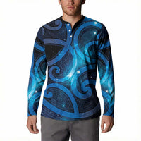 New Zealand Maori Matariki Button Sweatshirt Galaxy Kowhaiwhai LT7 - Polynesian Pride