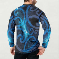 New Zealand Maori Matariki Button Sweatshirt Galaxy Kowhaiwhai LT7 - Polynesian Pride