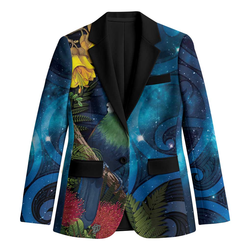 Tui Bird New Zealand Starry Sky Blazer Maori Koru LT7 Unisex Galaxy - Polynesian Pride
