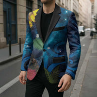 Tui Bird New Zealand Starry Sky Blazer Maori Koru LT7 - Polynesian Pride